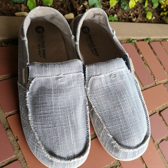 GHECKO MAN ( 12 ) Men's Canvas Slip On Orthotic Support Shoes in Gray - Picture 1 of 12